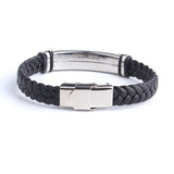 Engrave Leather Love Bangle & Bracelet 316L Stainless Steel Bracelets For Women Men ID Jewelry