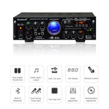Amplificador Bluetooth AV Power Audio Amplifier Board Stereo Home Sound Amplifiers With MIC USB SD FM Professional Car Amplifier