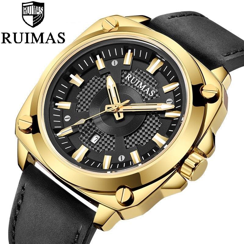 RUIMAS Men's Quartz Watch - Leather Strap