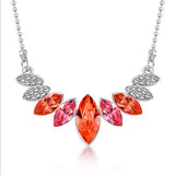 Austrian element Crystal Necklace Earrings Jewelry Sets - Red necklace