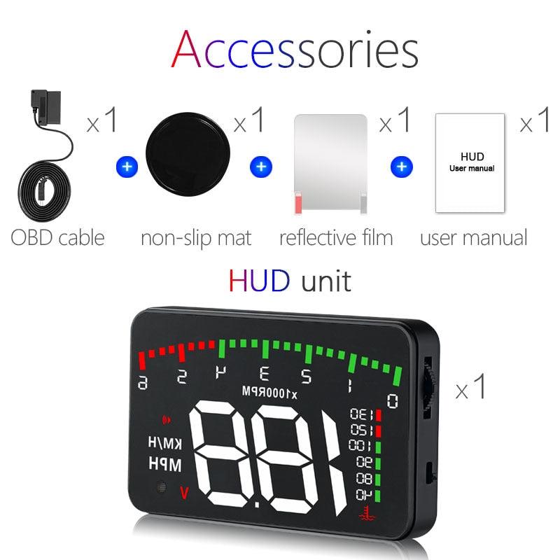 3.5 A900 HUD Head-Up Display Car-styling Hud Display Overspeed Warning Windshield Projector Alarm System Universal Auto - DRE's Electronics and Fine Jewelry