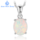 Women S925 Sterling Silver Pendant Necklaces Created Oval Opal Necklace Birthday Gifts for Wife - DRE's Electronics and Fine Jewelry