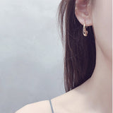XIYANIKE 925 Sterling Silver Stud Earrings for Women French Trendy Gold Plated C Shape Earring Bride Jewelry Prevent Allergy