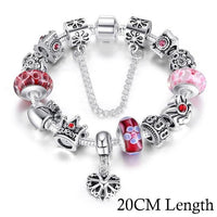 Jewelry Silver Charms Bracelet & Bangles With Queen Crown Beads Bracelet for Women - DRE's Electronics and Fine Jewelry