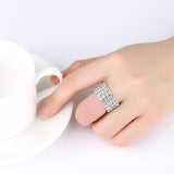 4 PCS Luxury Wedding Bridal Jewelry Sets for Brides Women Necklace Bracelet Ring Earring Set