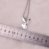 2020 new Women Fashion Cute Long Ear Bunny Pendant Necklaces Charm Playboy Necklace Party Jewelry Collier Femme - Sterling Silver