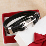 Wholesale Cuff braided Wrap Bracelet & Bangles Men Jewelry Pirate Genuine Leather Anchor Bracelets Vintage Men’s