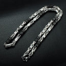 Titanium Stainless Steel 55CM 6MM Heavy Link Byzantine Chains Necklaces for Men Jewelry - DRE's Electronics and Fine Jewelry