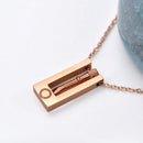 Design Sense Square Pendant Necklace Korean Fashion Simple Long Screwdriver Rose Gold Clavicle Chain - DRE's Electronics and Fine Jewelry