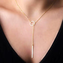 Women Accessories Hot Fashion Gold Silver Metal Chain Bar Circle Lariat Necklace Long Strip Pendant Necklaces Jewelry - DRE's Electronics and Fine Jewelry