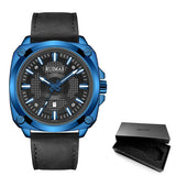 RUIMAS Luxury Quartz Watches Men Leather Strap Top Brand Army Sport Analogue Wristwatch Male Clock Calendar Relogios Masculinos
