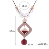 Women’s Sweater Long Necklace for Women Acrylic Beads Necklaces & Pendants New Fashion Jewelry Gifts to a Woman - Sterling Silver