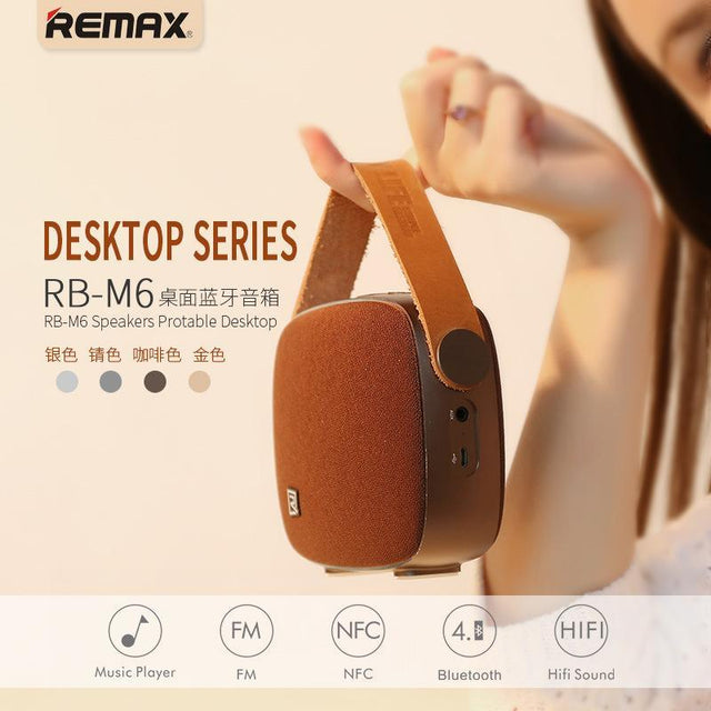 Remax M6 high quality mini portable desktop wireless Bluetooth audio portable HiFi audio support handsfree call NFC connection