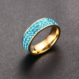 Vintage Wedding Rings for Women 3 Row Crystal Cubic Zirconia