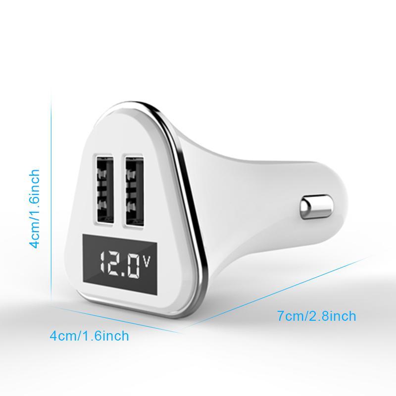 Anlud Dual USB Universal ABS+PC LED Screen Car Charger with Volatge Display - DRE's Electronics and Fine Jewelry