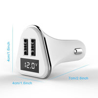 Anlud Dual USB Universal ABS+PC LED Screen Car Charger with Volatge Display - DRE's Electronics and Fine Jewelry