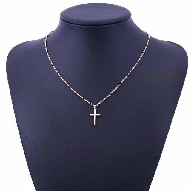 Vienkim Summer Gold Chain Cross Necklace Small Gold Cross Religious Jewelry Women's necklace - DRE's Electronics and Fine Jewelry