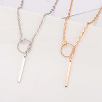 Women Accessories Hot Fashion Gold Silver Metal Chain Bar Circle Lariat Necklace Long Strip Pendant Necklaces Jewelry - DRE's Electronics and Fine Jewelry