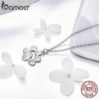 BAMOER Genuine 925 Sterling Silver Cute Animal Footprints Dog Cat Footprints Paw Necklaces Pendants Women Silver Jewelry SCN275 - DRE's Electronics and Fine Jewelry