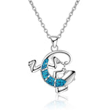 Silver Filled Blue Sea Turtle Pendant Necklace for Women - A054 / 50cm - Sets
