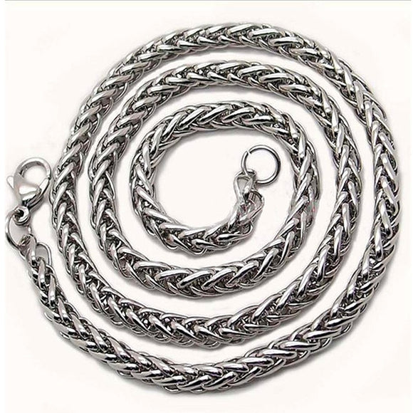 HNSP STAINLESS STEEL TWIST CHAIN NECKLACE FOR MEN