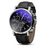 Fashion Faux Leather Mens Analog Quarts Watches Blue Ray Men Wrist Watch 2018 Mens Watches Top Brand Luxury Casual Watch Clock - DRE's Electronics and Fine Jewelry: Online Shopping Mall
