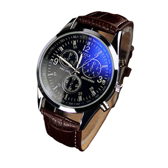 Fashion Faux Leather Mens Analog Quarts Watches Blue Ray Men Wrist Watch 2018 Mens Watches Top Brand Luxury Casual Watch Clock - DRE's Electronics and Fine Jewelry: Online Shopping Mall