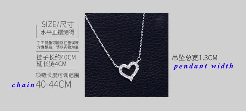 DXJEL Republic Dropship Suppliers 100% 925 Sterling Silver Love Heart Necklaces for Women Vip Link Dropshipping Center 2020 - DRE's Electronics and Fine Jewelry