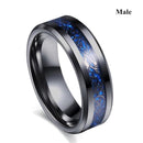 Carofeez Charm Couple Ring Stainless Steel Black Men's Ring Blue Zircon Women's Ring Sets Valentine's Day Wedding Bands - DRE's Electronics and Fine Jewelry