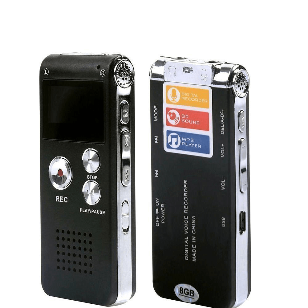 8GB  Voice Activated Recorder Lectures Meetings Interviews Digital Voice Recorder Audio Recorder Mini Portable Tape Dictaphone