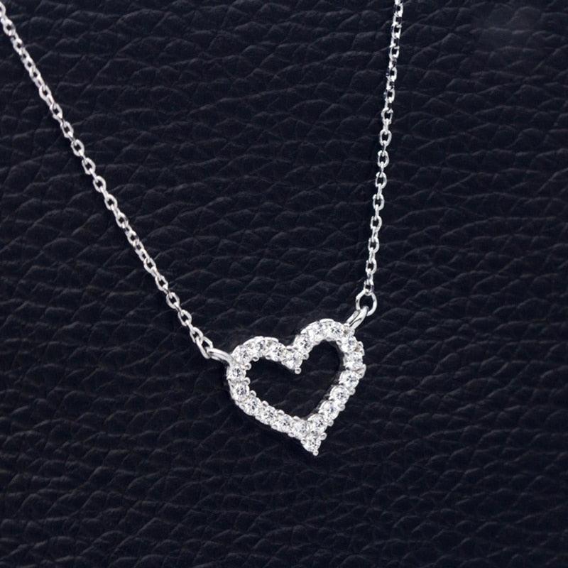 DXJEL Republic Dropship Suppliers 100% 925 Sterling Silver Love Heart Necklaces for Women Vip Link Dropshipping Center 2020 - DRE's Electronics and Fine Jewelry