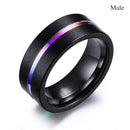 Fashion Jewelry Luxury Dark Purple Zirconia Stainless Steel Couple Ring Engagement Valentine's Day Gift - DRE's Electronics and Fine Jewelry