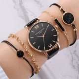Watch Set Women 5pcs Woman Quartz Wristwatch Leather Ladies Bracelet Luxury Casual Relogio Femenino Gift For Girlfriend - Watches