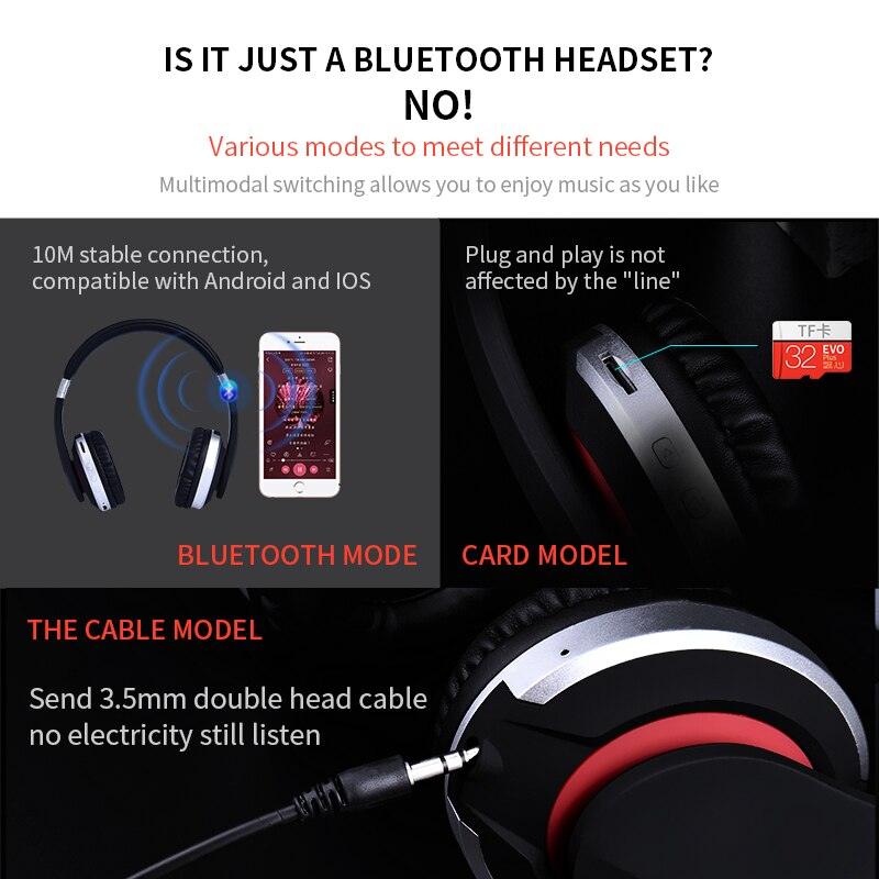 MH7 Wireless Headphones Bluetooth Headset Foldable Stereo Gaming Earphones With Microphone Support TF Card For IPad Mobile Phone - DRE's Electronics and Fine Jewelry