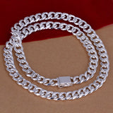 Men's 24 '' 60cm 10mm N925 Sterling Silver color Necklace 115g Solid Snake Chain N011 Gift Pouches
