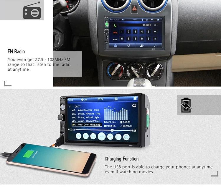 7inch Car Radio Mirror HD Double Din Car MP5 Player FM Radio USB Multimedia Player