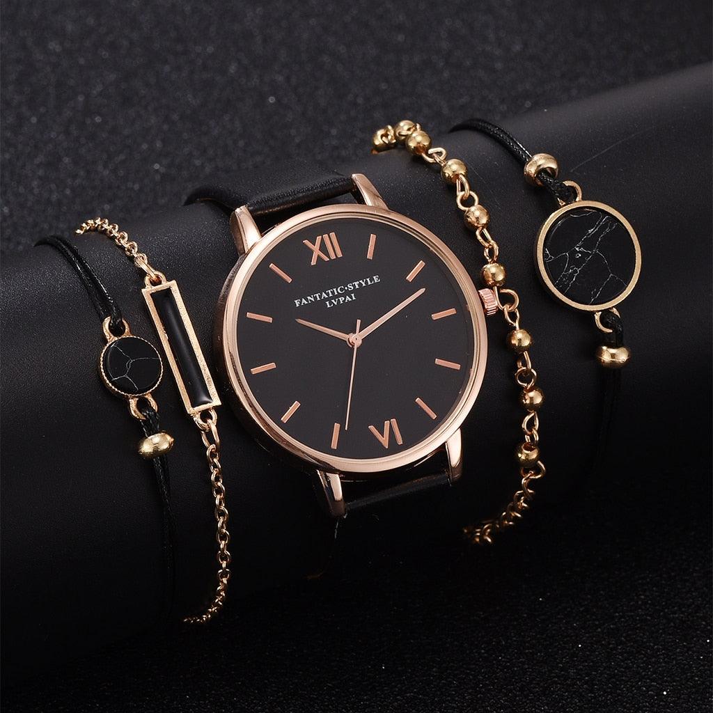 5pcs Women's Luxury Watch Set - Gift For Her - DRE's Electronics and Fine Jewelry