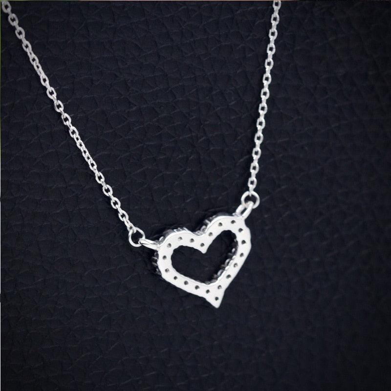 DXJEL Republic Dropship Suppliers 100% 925 Sterling Silver Love Heart Necklaces for Women Vip Link Dropshipping Center 2020