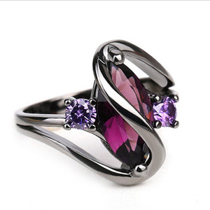 Luxury Vintage Purple Zircon Crystal Colorful Rings - 5 - Sterling Silver