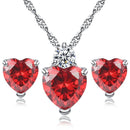 Pomegranate Red Crystal Necklace Earrings - DRE's Electronics and Fine Jewelry