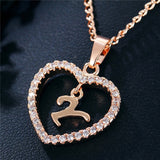 Romantic Love Pendant Necklace For Girls 2019 Women Rhinestone Initial Letter Alphabet Gold Collars Trendy New Charms - Y - Sterling Silver 
