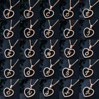 Romantic Love Pendant Necklace For Girls 2019 Women Rhinestone Initial Letter Necklace Alphabet Gold Collars Trendy New Charms - DRE's Electronics and Fine Jewelry