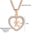 Romantic Love Pendant Necklace For Girls 2019 Women Rhinestone Initial Letter Necklace Alphabet Gold Collars Trendy New Charms - DRE's Electronics and Fine Jewelry