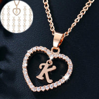 Romantic Love Pendant Necklace For Girls 2019 Women Rhinestone Initial Letter Necklace Alphabet Gold Collars Trendy New Charms - DRE's Electronics and Fine Jewelry