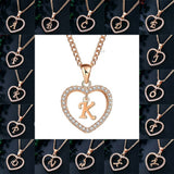 Romantic Love Pendant Necklace For Girls 2019 Women Rhinestone Initial Letter Alphabet Gold Collars Trendy New Charms - Sterling Silver 