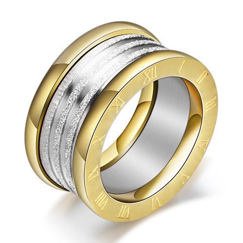 Two Color Vintage Antique Retro Stainless steel Rings For Women Men Jewelry Engagement Wedding