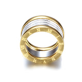 Two Color Vintage Antique Retro Stainless steel Rings For Women Men Jewelry Engagement Wedding
