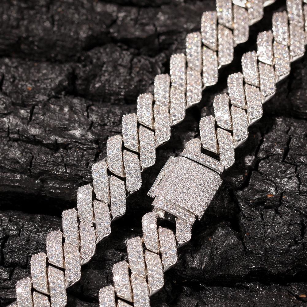 13mm Micro Pave Prong Cuban Chain Necklaces Fashion Hiphop Full Iced Out Cubic Zirconia Jewelry For Men Women - DRE's Electronics and Fine Jewelry