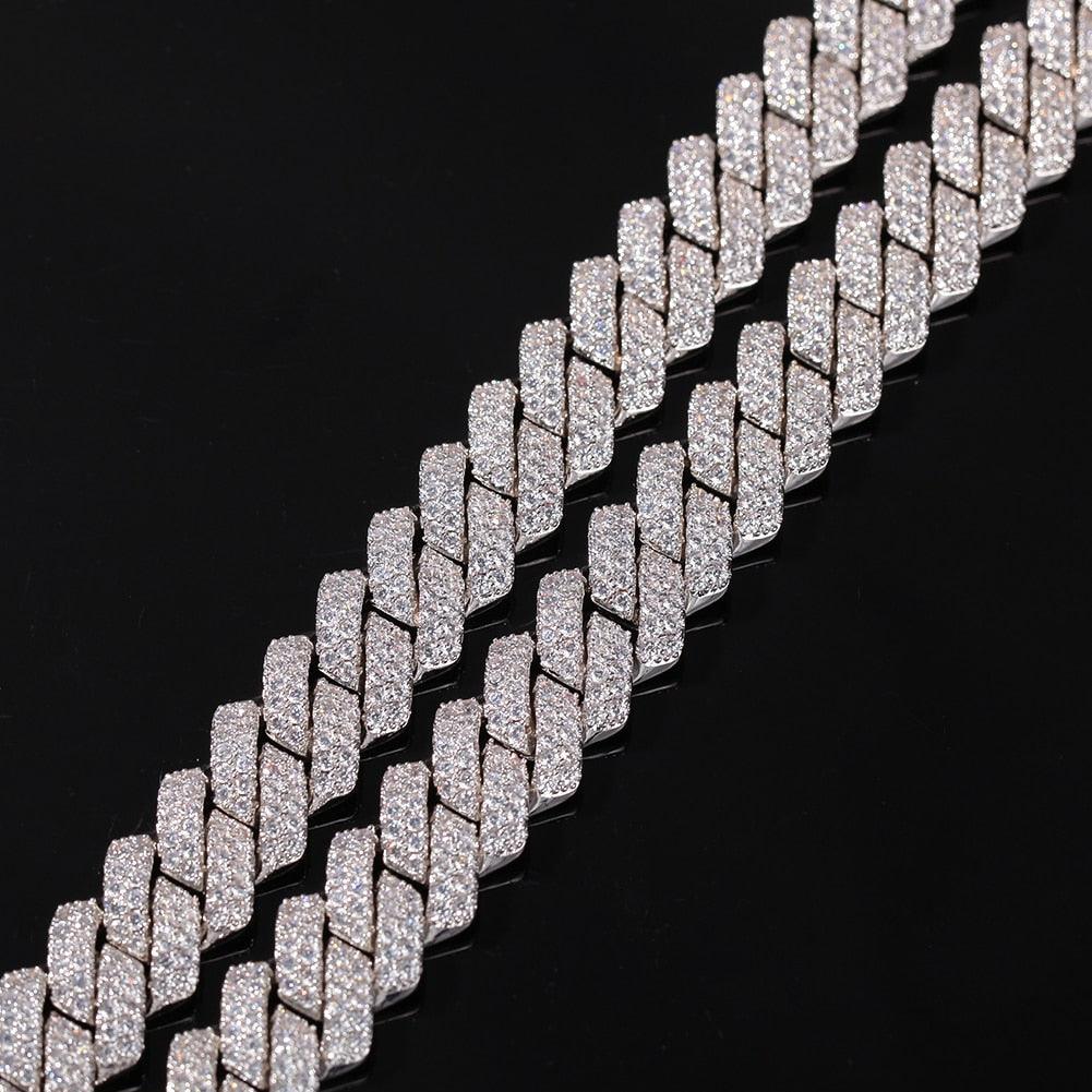 13mm Micro Pave Prong Cuban Chain Necklaces Fashion Hiphop Full Iced Out Cubic Zirconia Jewelry For Men Women - DRE's Electronics and Fine Jewelry