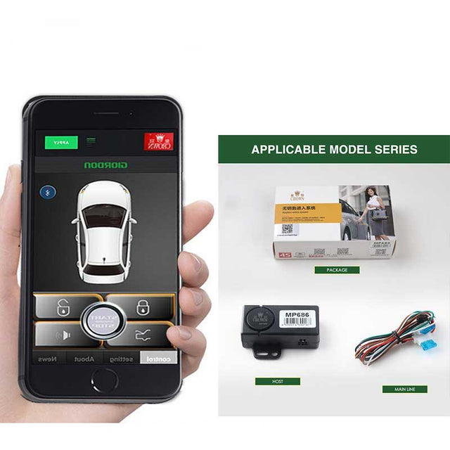 Universal Smart Key Central Locking Door Lock SmartPhone APP Auto Remote Keyless System Passive Trunk Car Alarm System MP686B